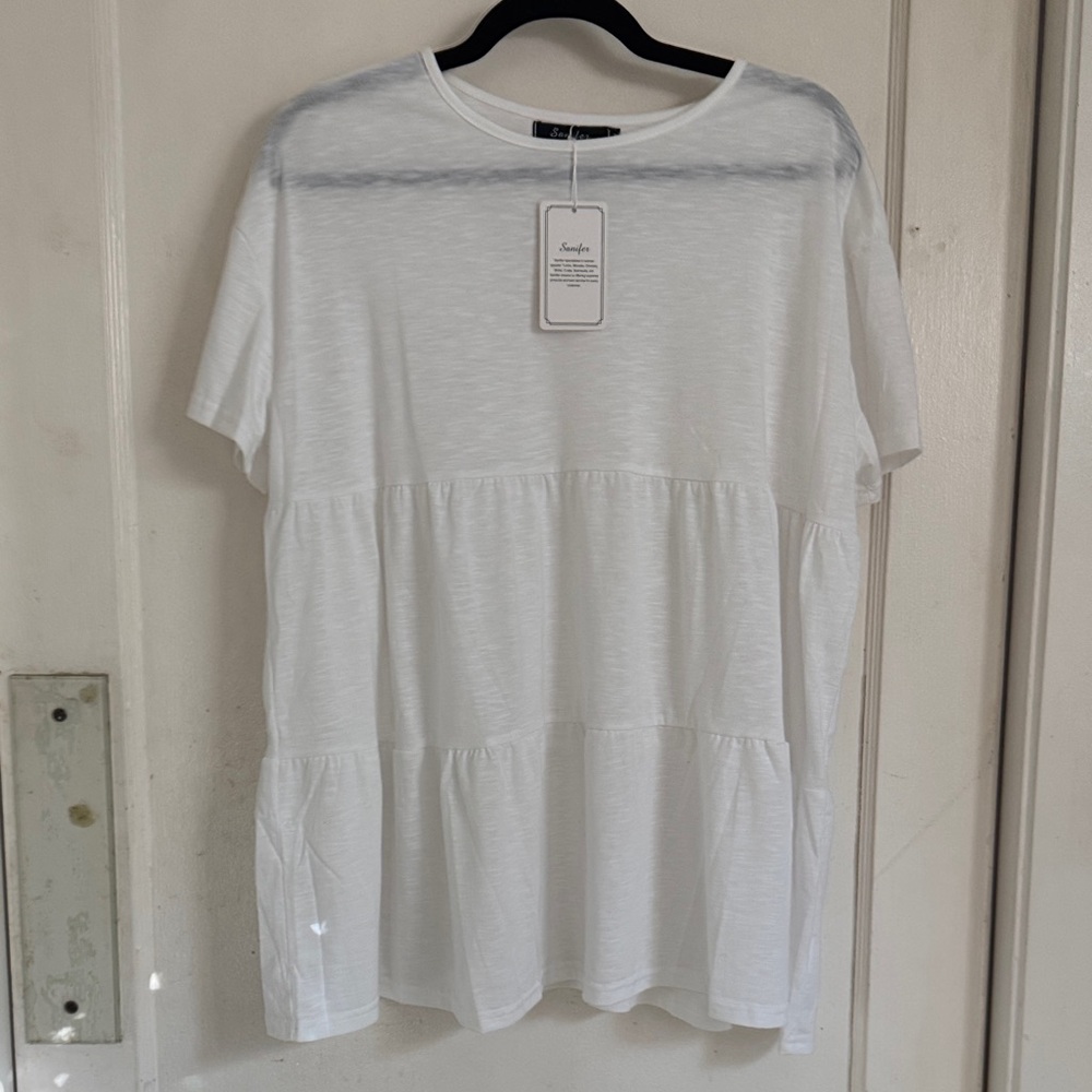 White tiered tee